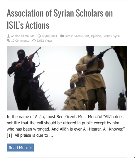 association syrian scholars on isil