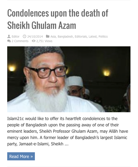 condolences death sheikh ghulam azam